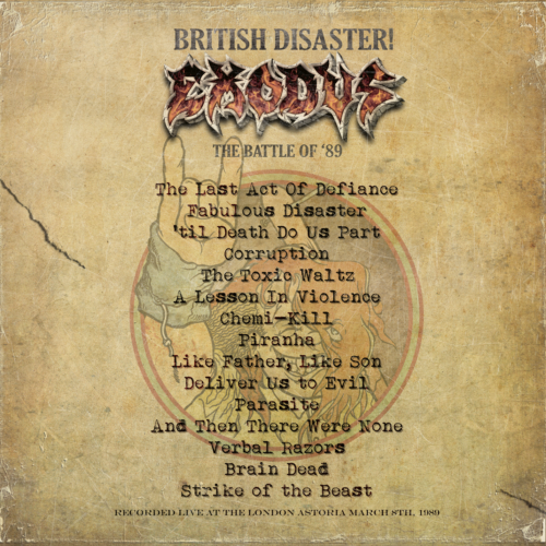 Exodus Lan A Lbum Ao Vivo British Disaster The Battle Of Live