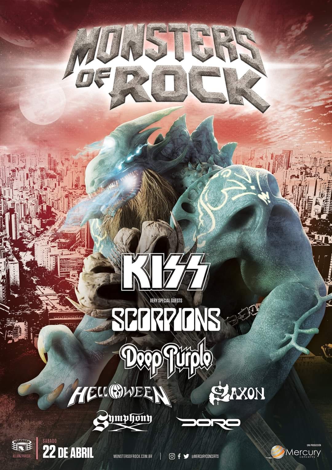 Monsters Of Rock confirma line-up com KISS, Scorpions, Deep Purple,  Helloween e muito mais - A Rádio Rock - 89,1 FM - SP