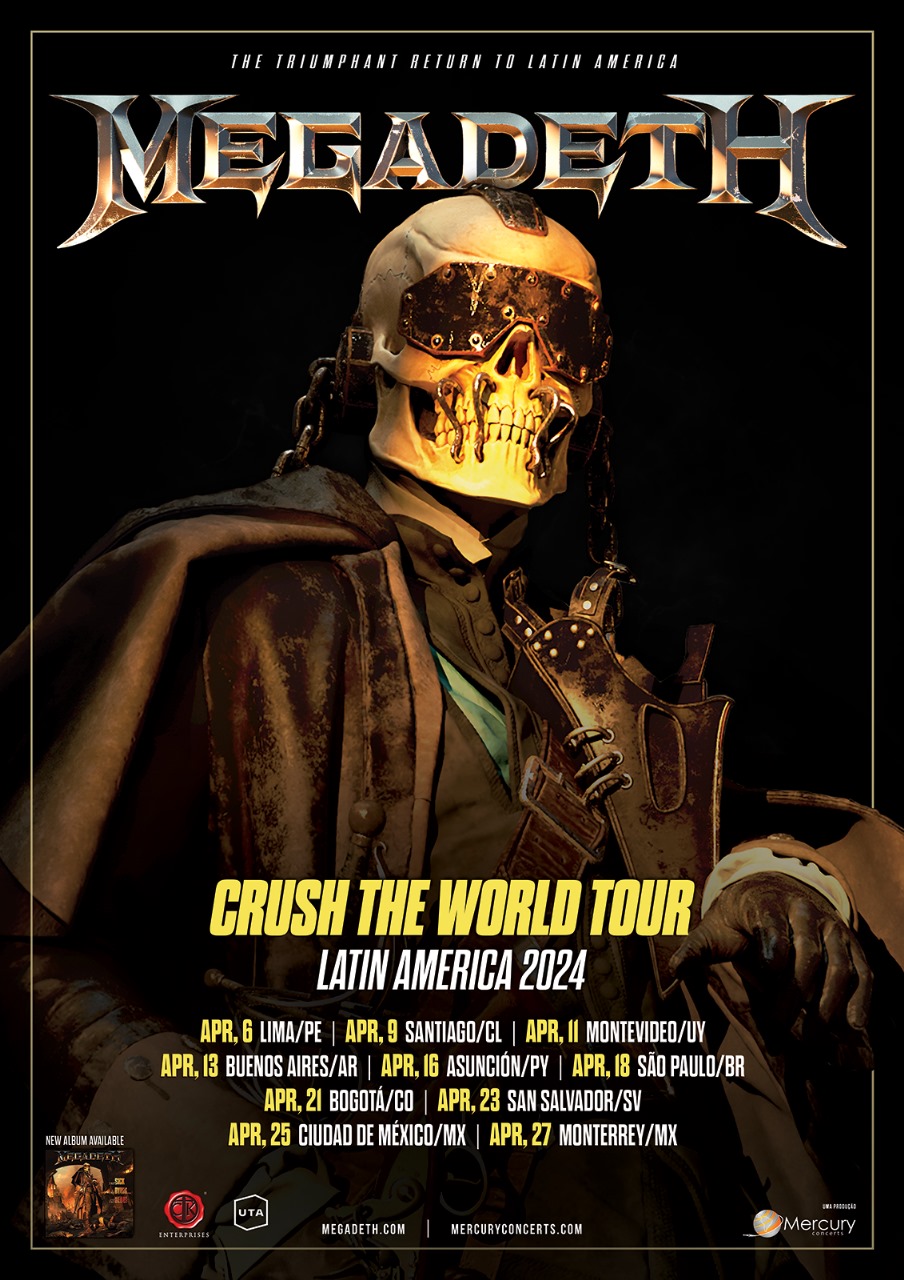MEGADETH anuncia turnê pela América Latina e passará pelo Brasil em abril