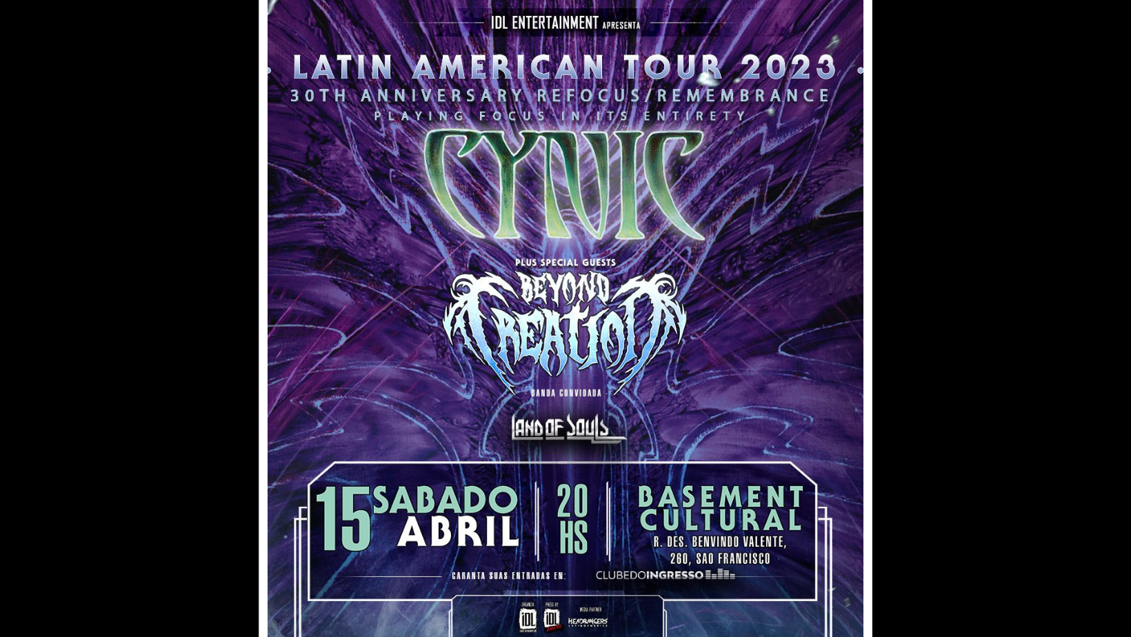 BEYOND CREATION e CYNIC em Curitiba no próximo sábado