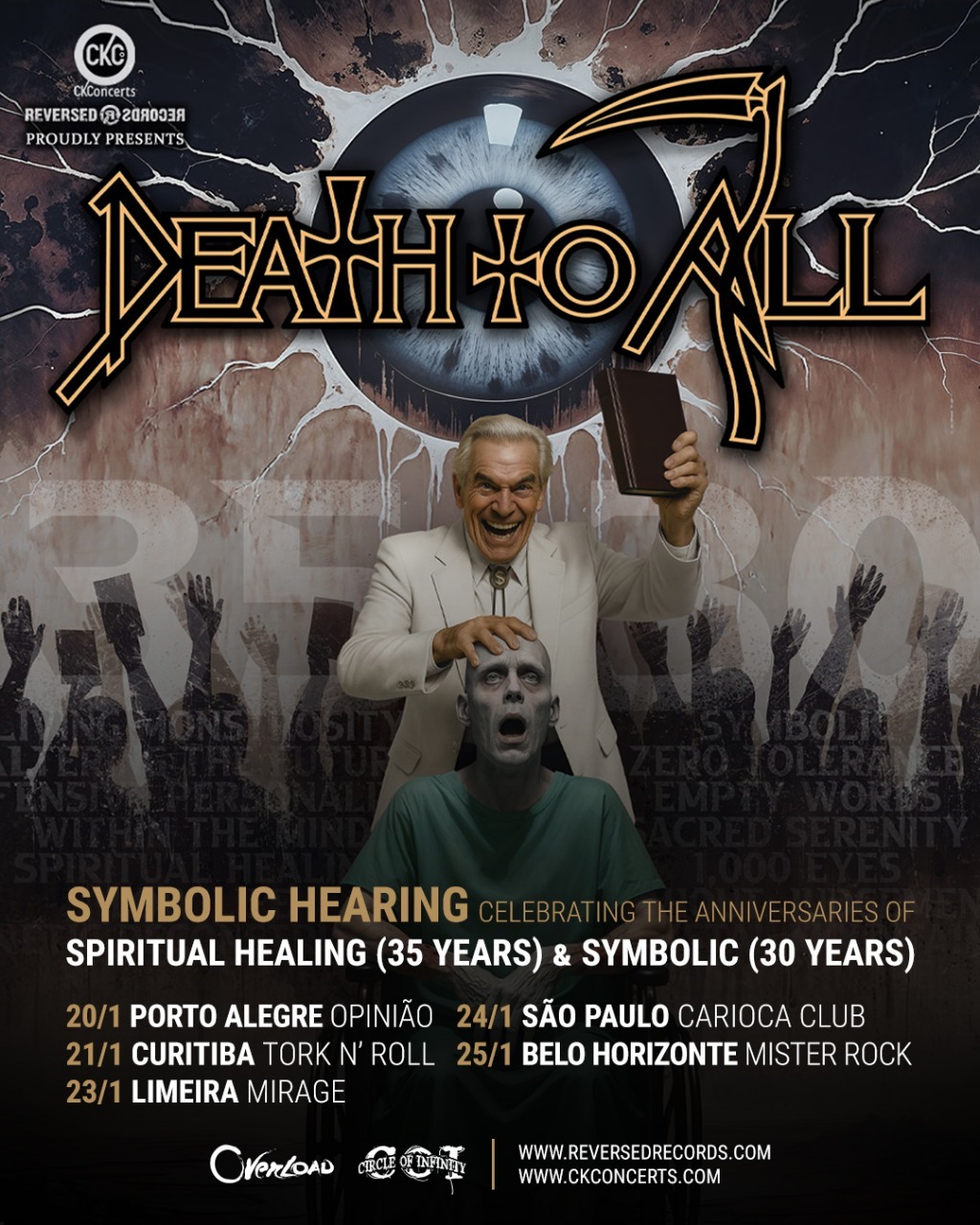 DEATH TO ALL vem ao Brasil em 2026, tocando os clássicos álbuns “Symbolic” e “Spiritual Healing”