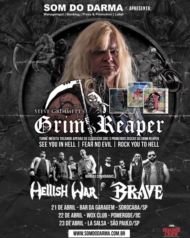 STEVE GRIMMETT'S GRIM REAPER no Brasil com HELLISH WAR e BRAVE - Roadie ...