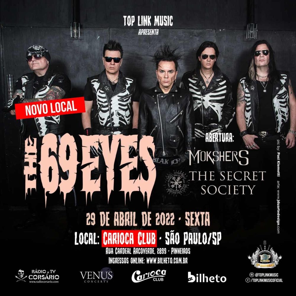 THE 69 EYES: show em São Paulo tem local alterado – Roadie Crew