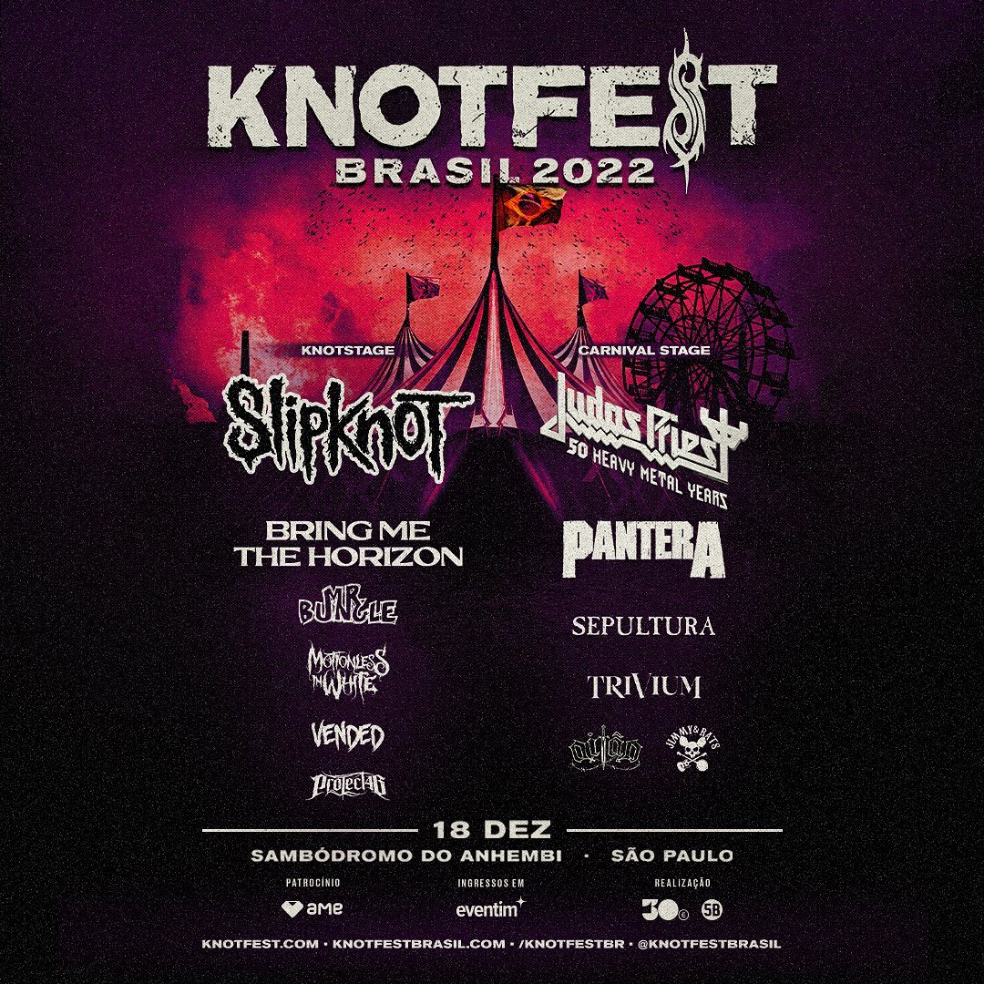 KNOTFEST BRASIL JUDAS PRIEST, PANTERA, OITÃO e JIMMY & RATS completam