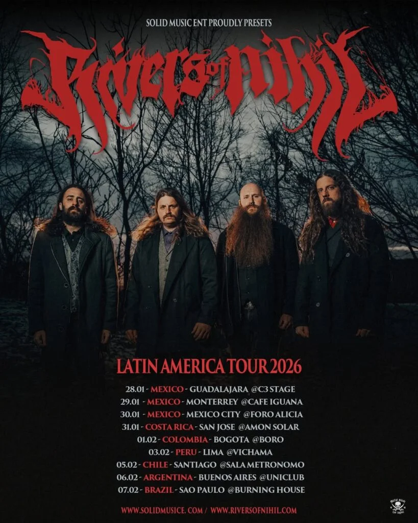 RIVERS OF NIHIL fará sua estreia no Brasil em janeiro