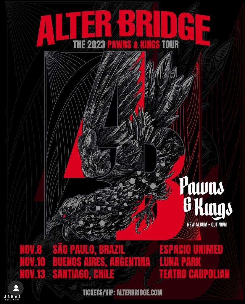 Alter Bridge agita plateia em São Paulo e mostra que merece estender sua  próxima turnê pelo Brasil - VAGALUME