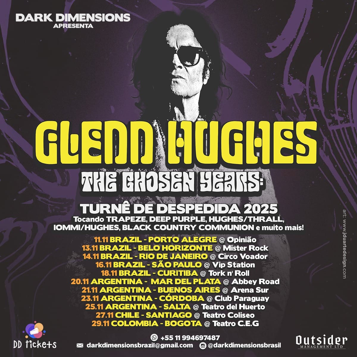 GLENN HUGHES fará sua última turnê pela América do Sul